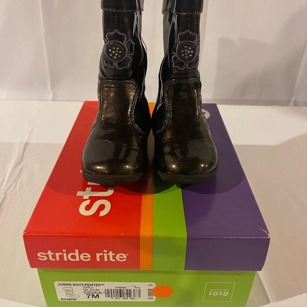 Stride Rite Girl's Jonine Zipper Boot Pewter Size 7M - Picture 3 of 8